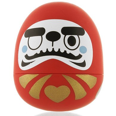 Daruma figure by Tado, produced by Kidrobot. Front view.