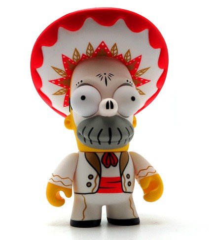 Day of the Dead Homer figure by Matt Groening, produced by Kidrobot. Front view.