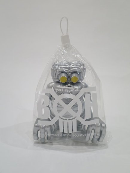 Demeru-Kun (Silver) figure by Bounty Hunter (Bxh), produced by Secret Base. Packaging.