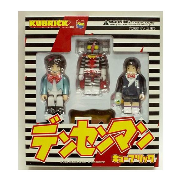 Densen-man (デンセンマン) kubrick set figure, produced by Medicom Toy. Packaging.