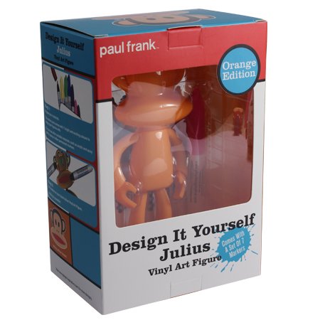 Design It Yourself Julius (Orange Edition) figure by Paul Frank, produced by Play Imaginative. Packaging.