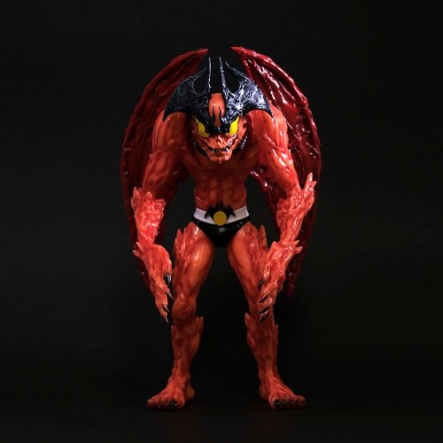 Devilman (Red G.I.D. Version) figure by Mike Sutfin, produced by Unbox Industries. Front view.