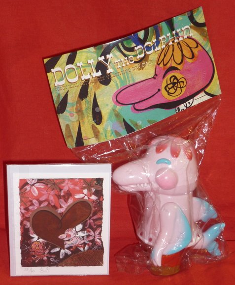 Dolly the Dolphin - Valentines Dolly figure by Bwana Spoons, produced by Gargamel. Packaging.