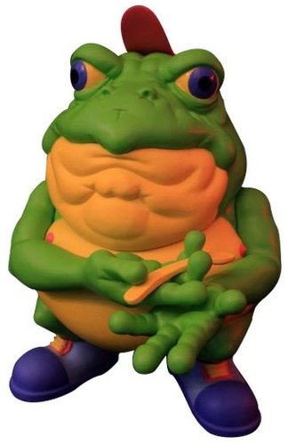 Drug Em KillFrog - The Sugar Smack BullFrog figure by Ron English, produced by Popaganda. Front view.