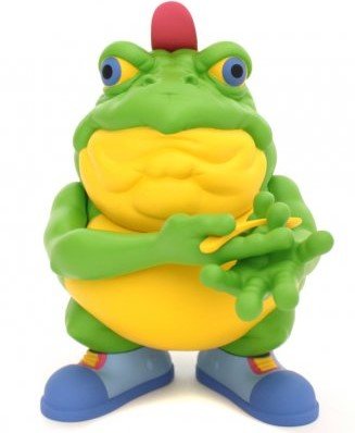 Drug Em KillFrog - The Sugar Smack BullFrog figure by Ron English, produced by Popaganda. Front view.