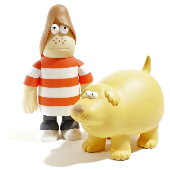 Dworkin figure by James Jarvis, produced by Amos Toys. Front view.