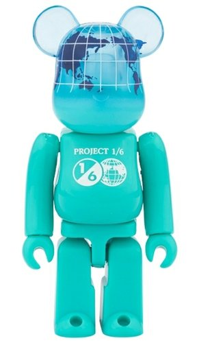 EARTH OCEAN BLUE BE@RBRICK figure, produced by Medicom Toy. Front view.