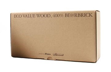Eco Value Wood Be@rbrick figure by Karimoku, produced by Medicom Toy. Packaging.