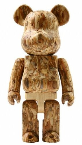 Eco Value Wood Be@rbrick figure by Karimoku, produced by Medicom Toy. Front view.