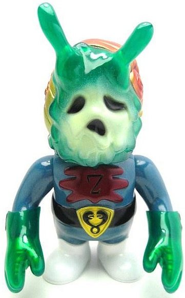Green Slime Zombie Escaregot figure by Josh Herbolsheimer, produced by Super7. Front view.