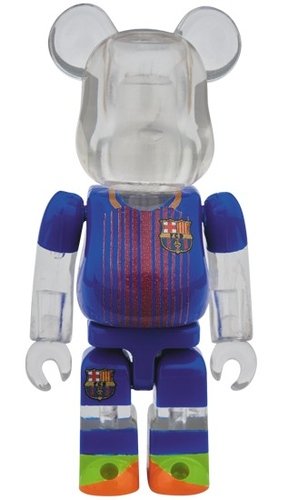 FCBARCELONA BE@RBRICK 100% figure, produced by Medicom Toy. Front view.