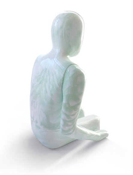 Figment (White Marble) figure by Brendan Monroe. Back view.