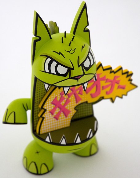Fire-Catzilla figure by Joe Ledbetter. Front view.