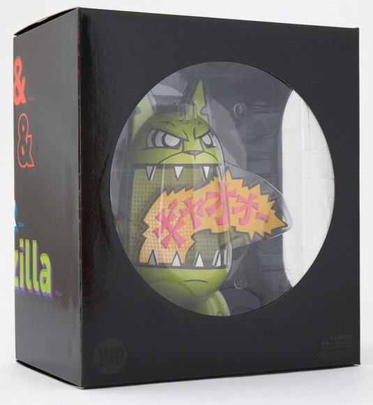 Fire-Catzilla figure by Joe Ledbetter. Packaging.