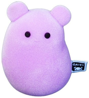 Flocked Magic Purple Vinyl Cavey figure by A Little Stranger. Front view.