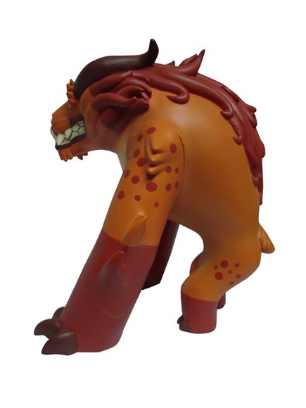 Foo Dog figure by Miss Monster, produced by Patch Together. Side view.