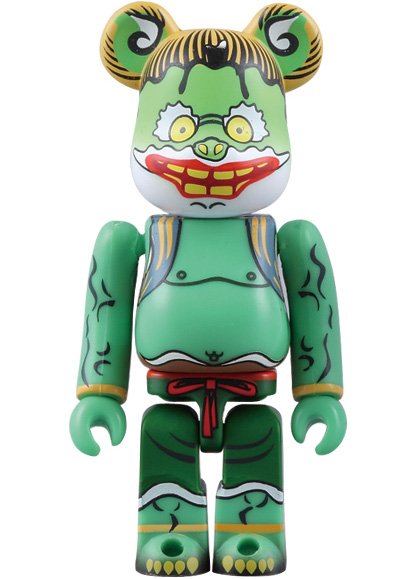Ogata Korin Wind God & Thunder - 100% Be@rbrick Set figure, produced by Medicom Toy. Front view.