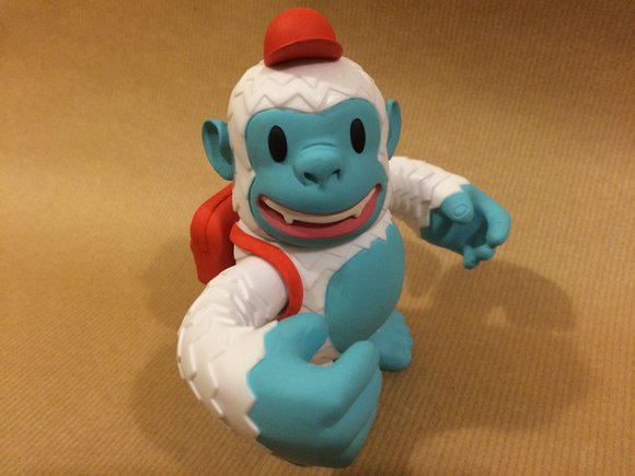 Freddie Yeti figure, produced by Mailchimp. Side view.