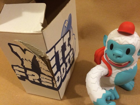 Freddie Yeti figure, produced by Mailchimp. Packaging.