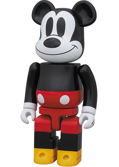 Mickey Mouse Be@rbrick 200% figure by Disney, produced by Medicom Toy X Bandai. Side view.