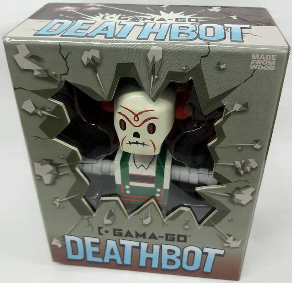 Gama-Go Deathbot - Lederhosen figure by Tim Biskup, produced by Ningyoushi. Packaging.