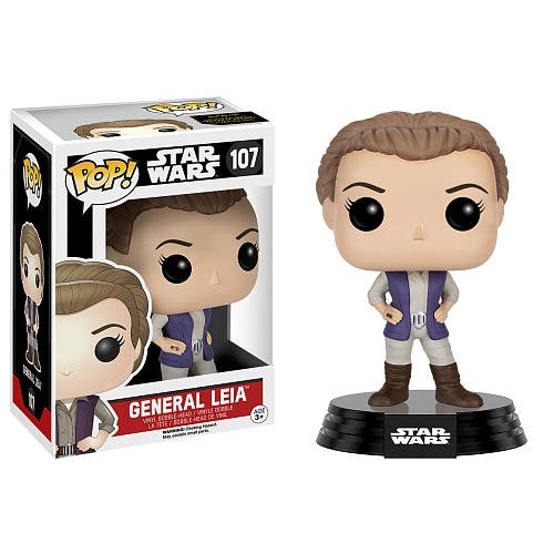 General Leia figure, produced by Funko. Front view.