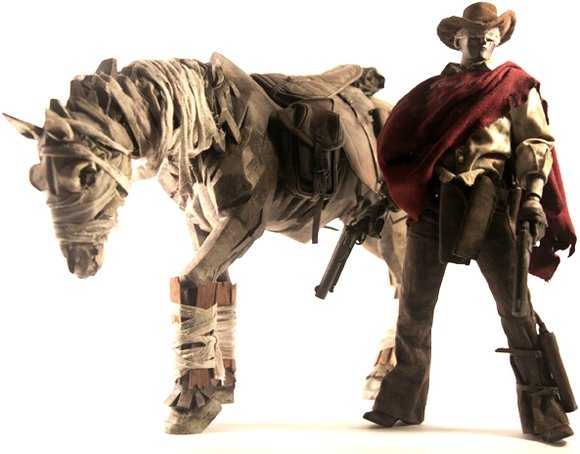 Ghost-Horse and Blind Cowboy Super Set figure by Ashley Wood, produced by Threea. Front view.