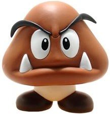 Goomba figure by Nintendo, produced by Nintendo. Front view.