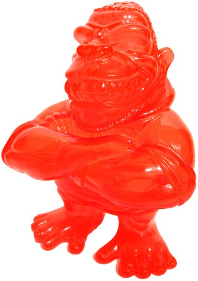 Gorilla Biscuits - Clear Red figure by Anthony Civ Civorelli, produced by Super7. Front view.