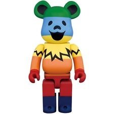 Grateful dead rainbow bearbrick 1000% figure by Medicom Toy, produced by Bearbrick 1000%. Front view.