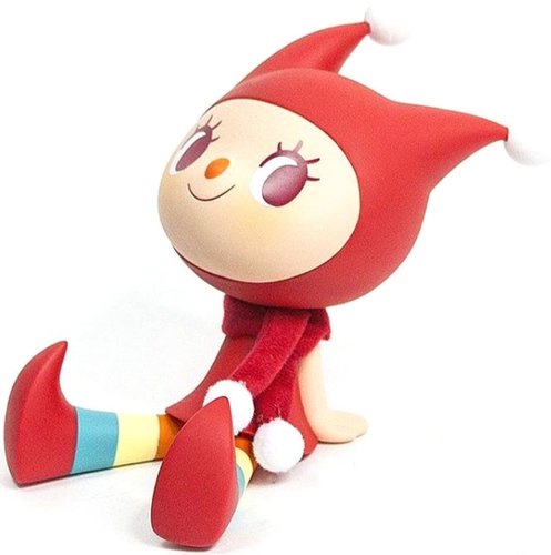Greenie and Elfie Xmas Eyes Open figure by Too Natthapong, produced by Unbox Industries. Front view.