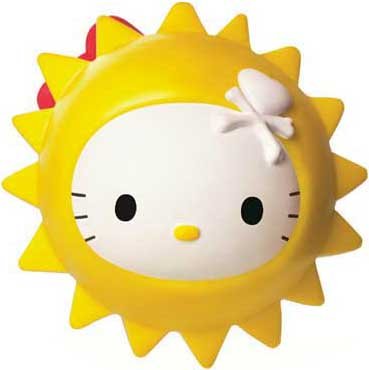 Sunshine Kitty figure by Simone Legno (Tokidoki), produced by Sanrio. Front view.