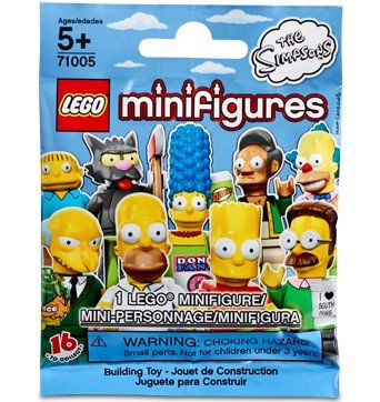 Homer Simpson figure by Matt Groening, produced by Lego. Packaging.