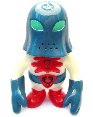 Hood Zombie - Lucky Bag 11 GID Blue/Red Edition  figure by Brian Flynn, produced by Super7. Front view.