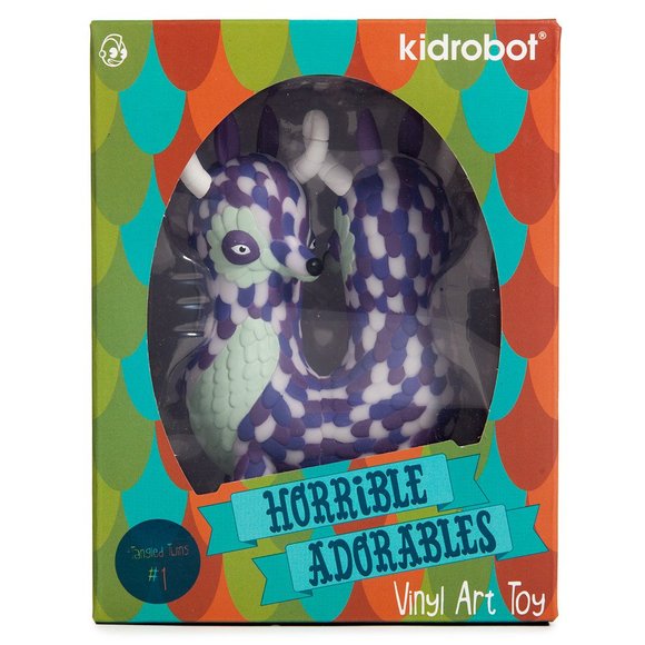 Horrible Adorable: Tangled Twins figure by Jordan Elise, produced by Kidrobot. Packaging.