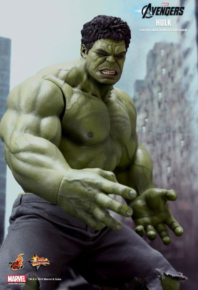 Hulk figure by Kojun & Yulli, produced by Hot Toys. Detail view.