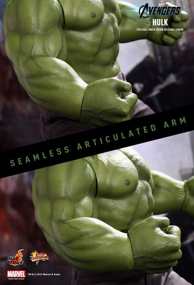 Hulk figure by Kojun & Yulli, produced by Hot Toys. Detail view.