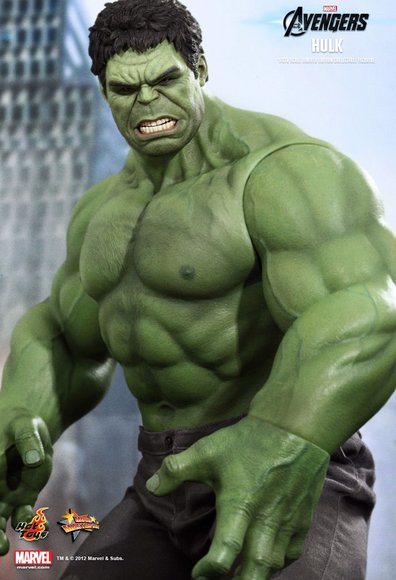 Hulk figure by Kojun & Yulli, produced by Hot Toys. Detail view.