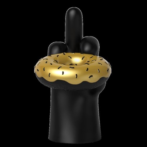 I Donut Care (Champagne Edition) figure by Abell Octovan, produced by Mighty Jaxx. Front view.