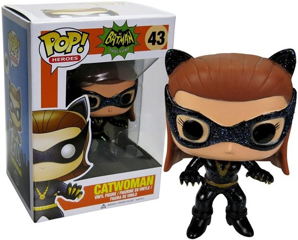 POP! Heroes - Catwoman 1966 figure by Dc Comics, produced by Funko. Packaging.