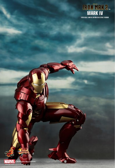 Iron Man 2 Mark IV figure by Jc. Hong, produced by Hot Toys. Front view.