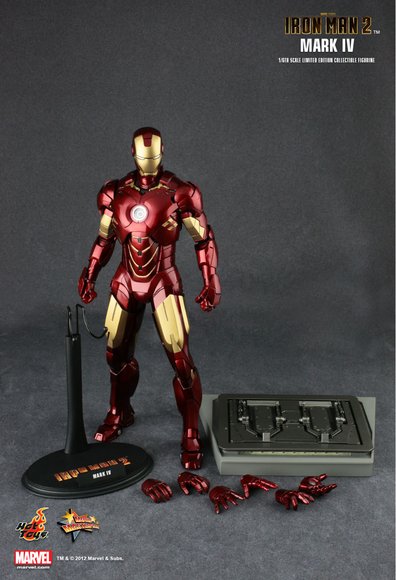 Iron Man 2 Mark IV figure by Jc. Hong, produced by Hot Toys. Front view.