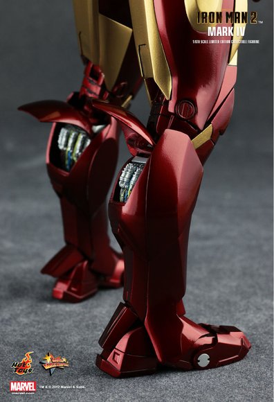 Iron Man 2 Mark IV figure by Jc. Hong, produced by Hot Toys. Detail view.