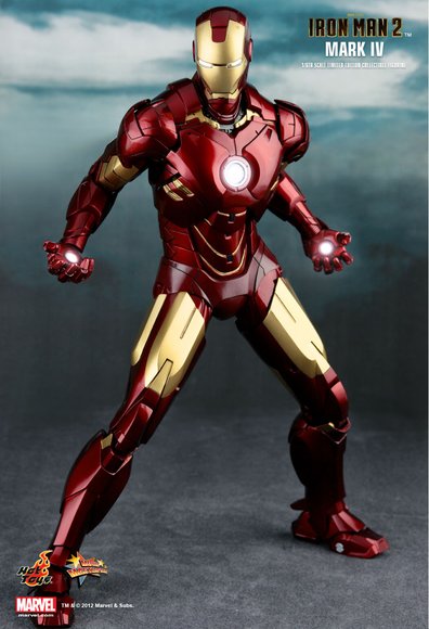 Iron Man 2 Mark IV figure by Jc. Hong, produced by Hot Toys. Front view.