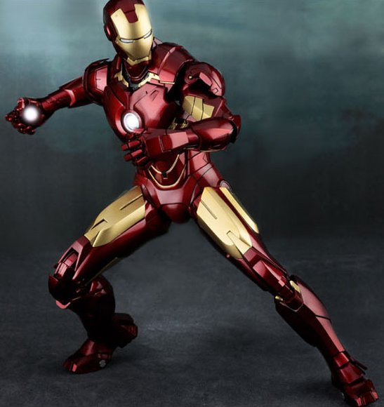 Iron Man 2 Mark IV figure by Jc. Hong, produced by Hot Toys. Front view.