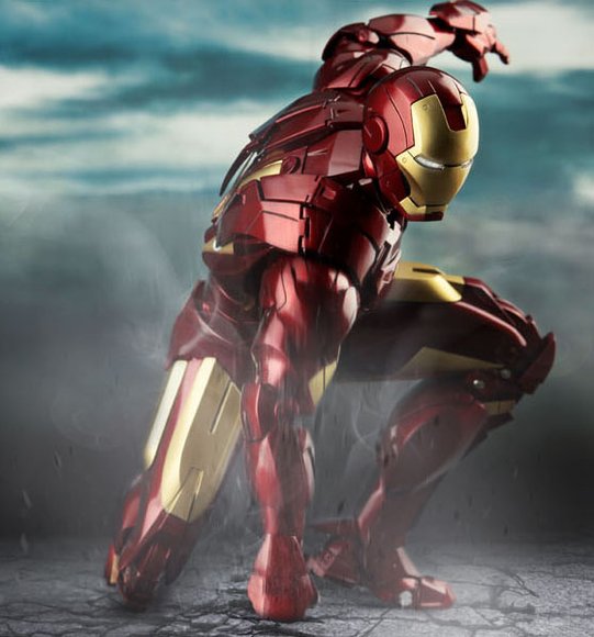 Iron Man 2 Mark IV figure by Jc. Hong, produced by Hot Toys. Front view.