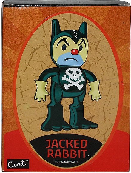 Jacked Rabbit figure by Robert Curet, produced by Xone Industries. Packaging.