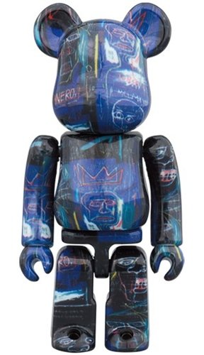 JEAN-MICHEL BASQUIAT #7 BE@RBRICK 100% figure, produced by Medicom Toy. Front view.