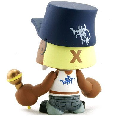 Jean Yves  figure by Mist, produced by Kidrobot. Back view.