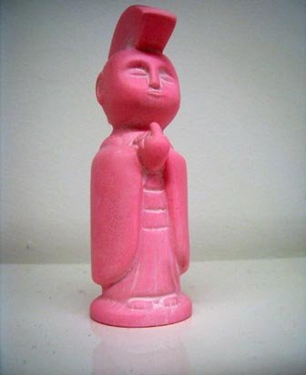 Jizo-Anarcho - Pink figure by Toby Dutkiewicz, produced by DevilS Head Productions. Front view.